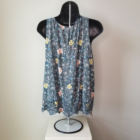 LOFT Boho Floral Tank Top Blouse S - Picture 7 of 11